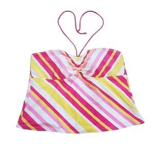 Isaac Mizrahi Multicolored Stripe Tie Around Neck Tankini Top Size XXL